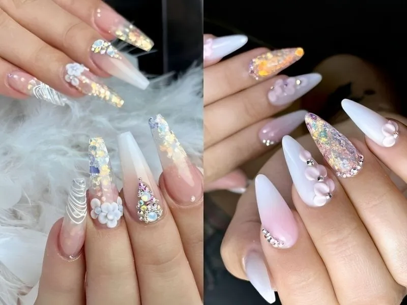 Mách nàng 20+ mẫu nail kim tuyến lấp lánh, đầy cuốn hút