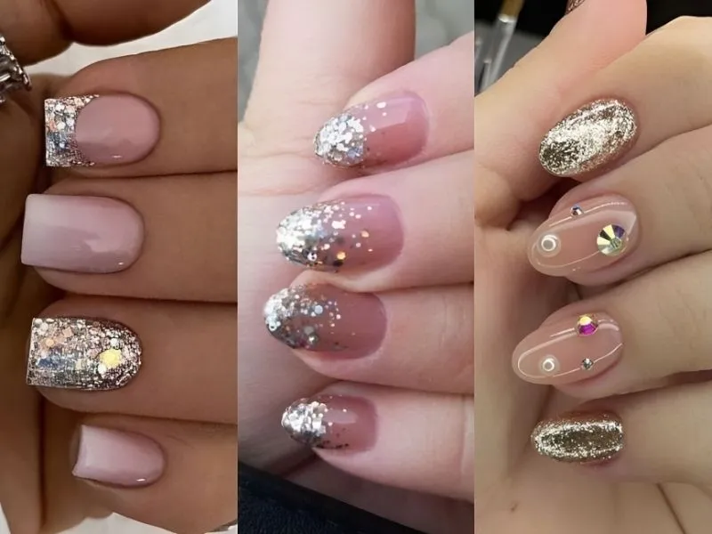 Mách nàng 20+ mẫu nail kim tuyến lấp lánh, đầy cuốn hút