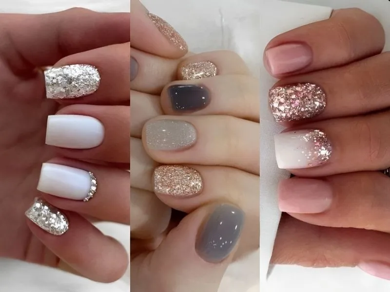 Mách nàng 20+ mẫu nail kim tuyến lấp lánh, đầy cuốn hút