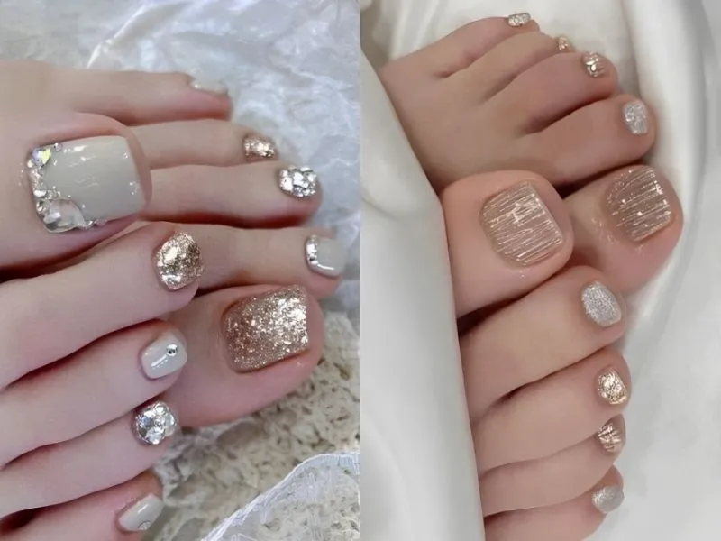 Mách nàng 20+ mẫu nail kim tuyến lấp lánh, đầy cuốn hút