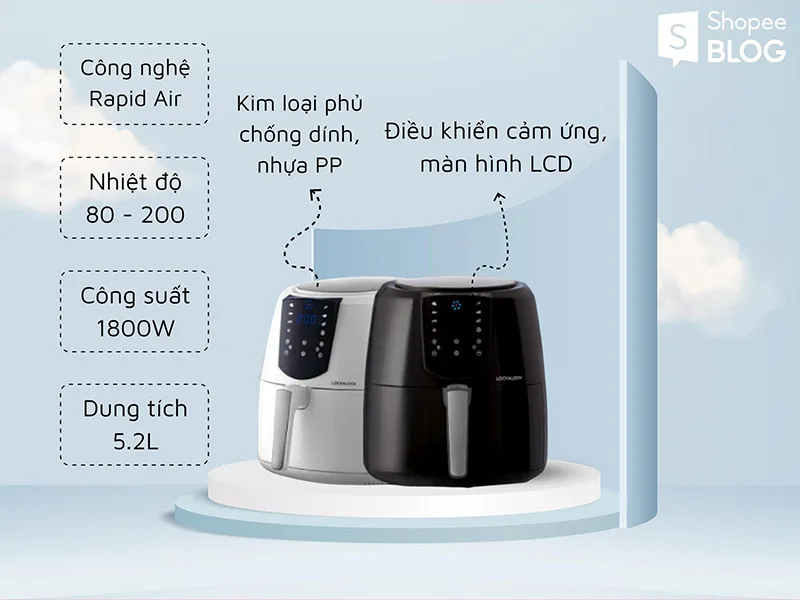 Nồi chiên không dầu loại nào tốt? Gợi ý top 10 sản phẩm nổi bật