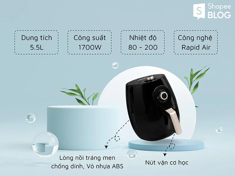 Nồi chiên không dầu loại nào tốt? Gợi ý top 10 sản phẩm nổi bật