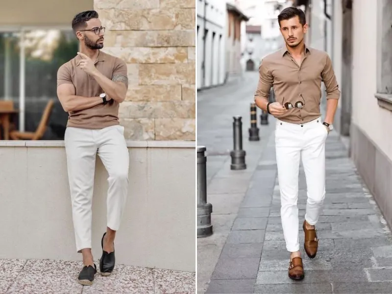 Quần trắng phối áo màu gì nam? 17+ outfit đẹp với quần trắng