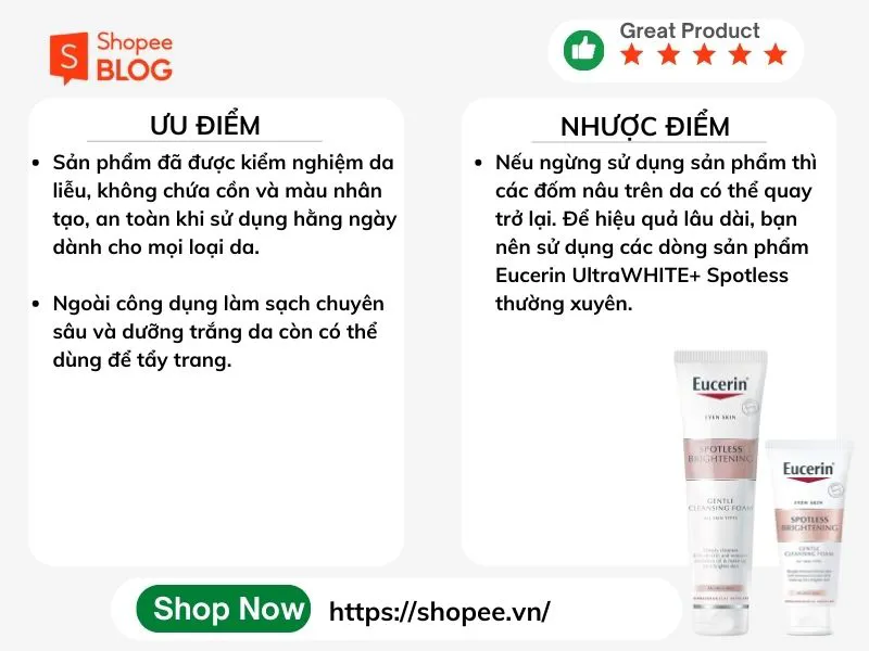 Review sữa rửa mặt Eucerin qua 5 dòng nổi bật của hãng