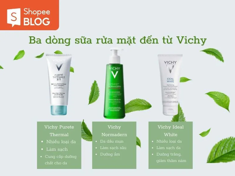 Review sữa rửa mặt Vichy chi tiết cho từng loại da