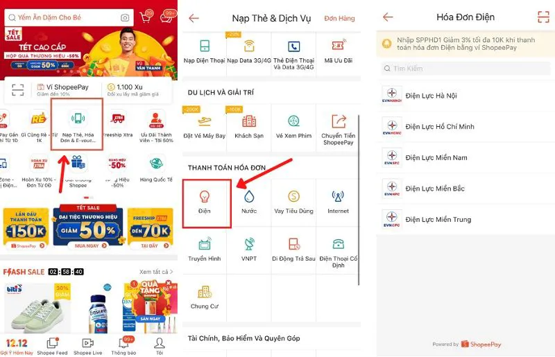 Thanh toán tiền điện qua Shopee đơn giản và an toàn