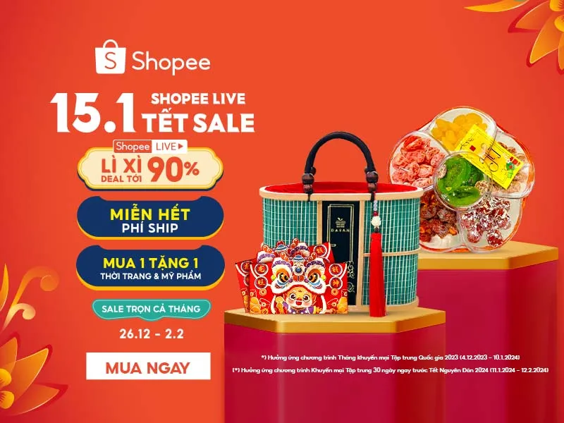 TOP 7 Ưu Đãi Tết Nguyên Đán Giáp Thìn 2024 Tại Shopee