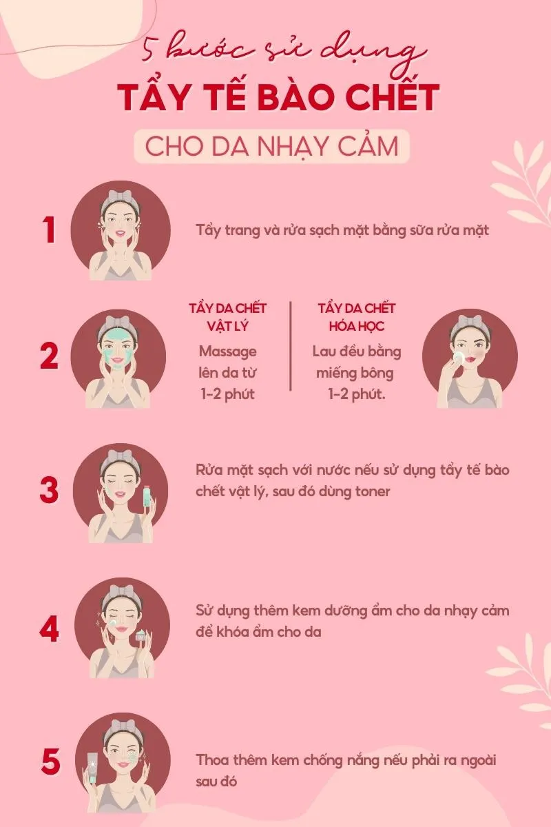 Top 9+ tẩy da chết cho da nhạy cảm an toàn, dịu nhẹ