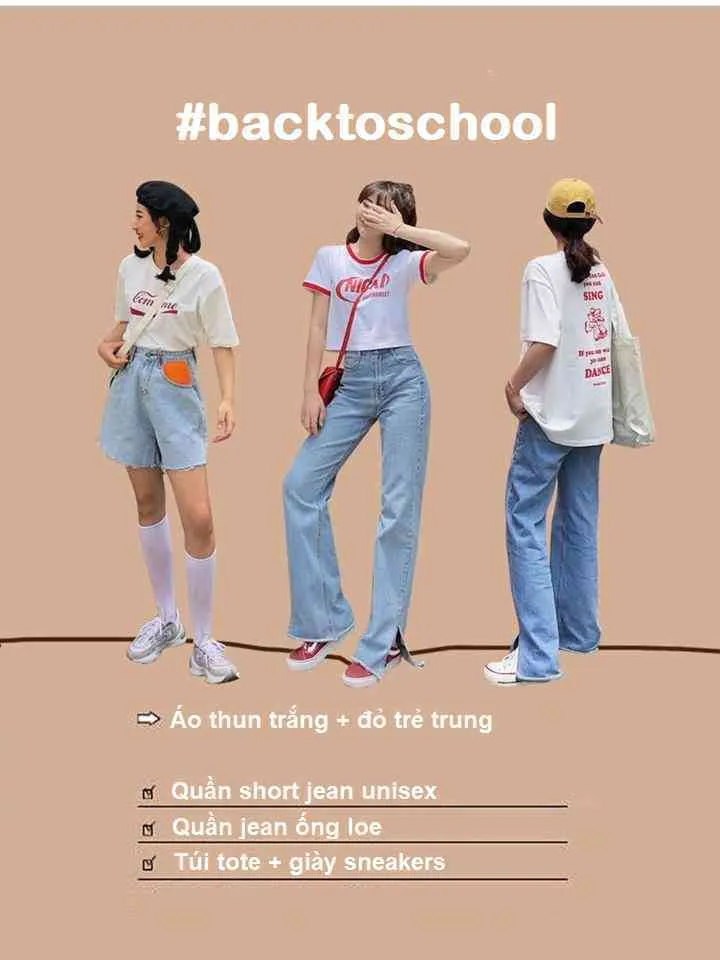 Xu hướng thời trang đi học hè thu của các bạn trẻ Trung Quốc